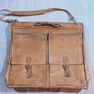 VINTAGE HARTMANN LEATHER BELTING GARMENT LUGGAGE BAG LARGE In Tan Brown No Keys